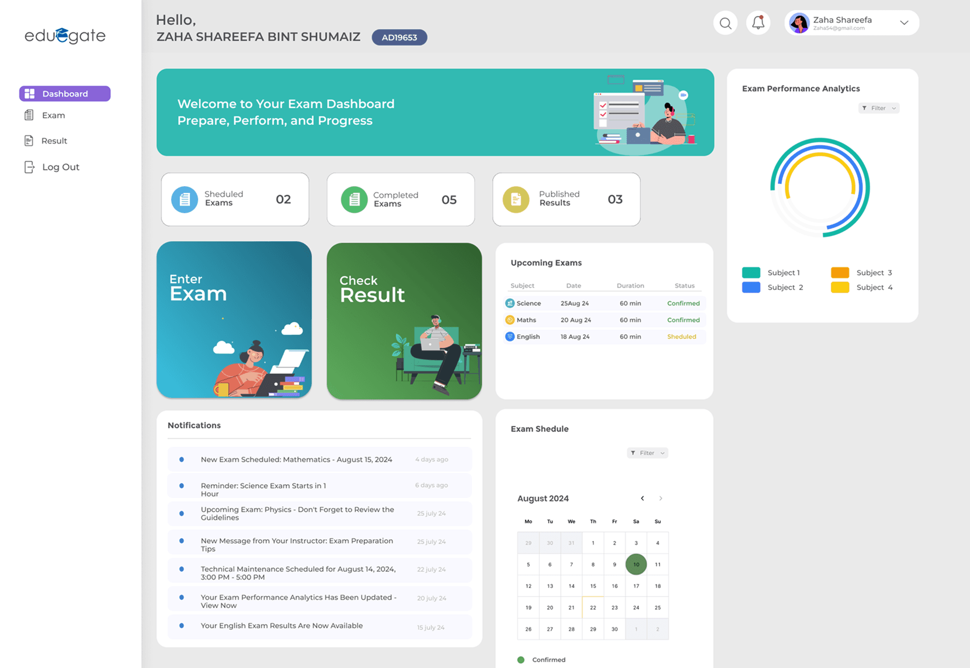 AI Exam Management Interface