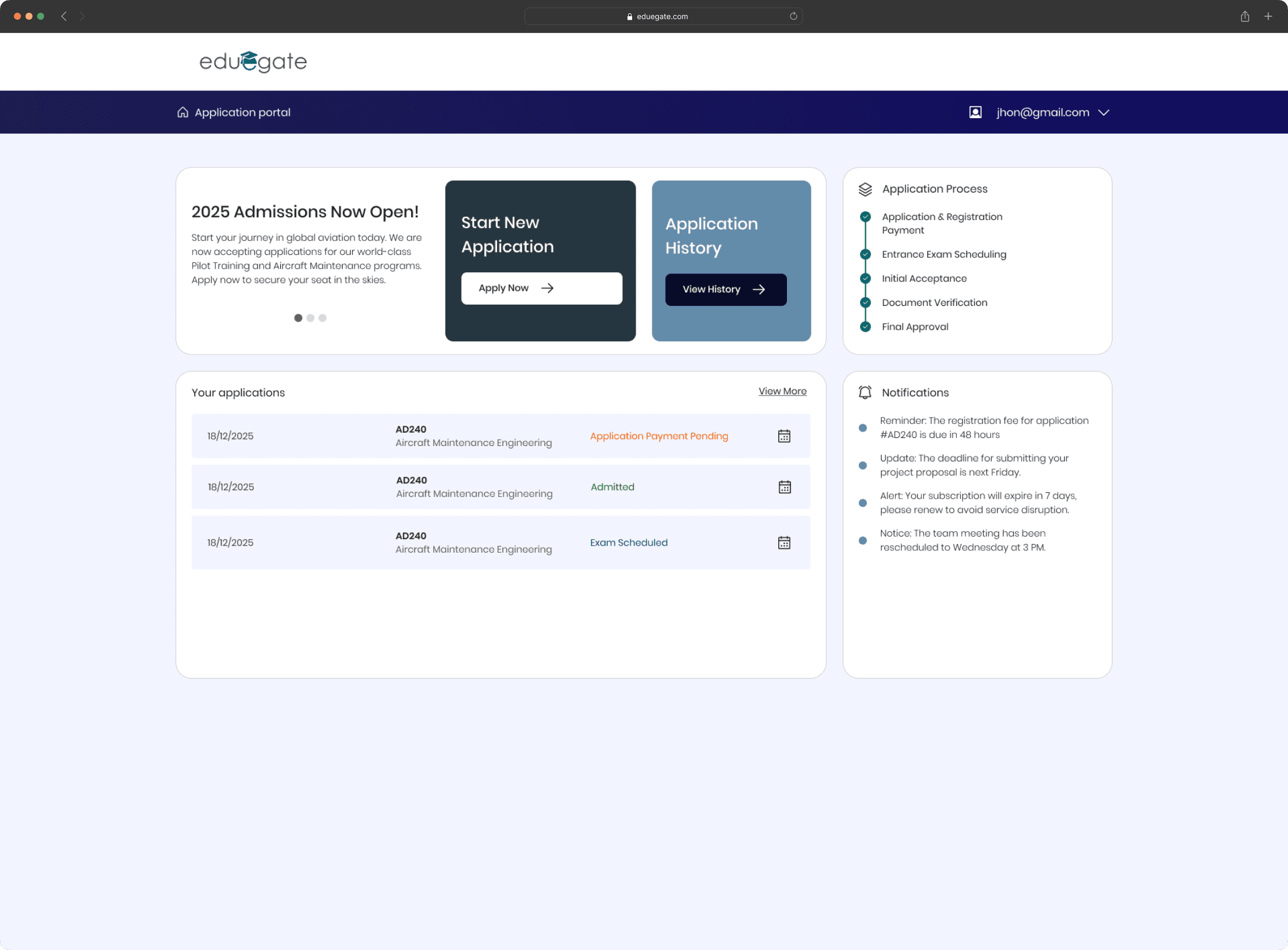 Admission Portal Preview